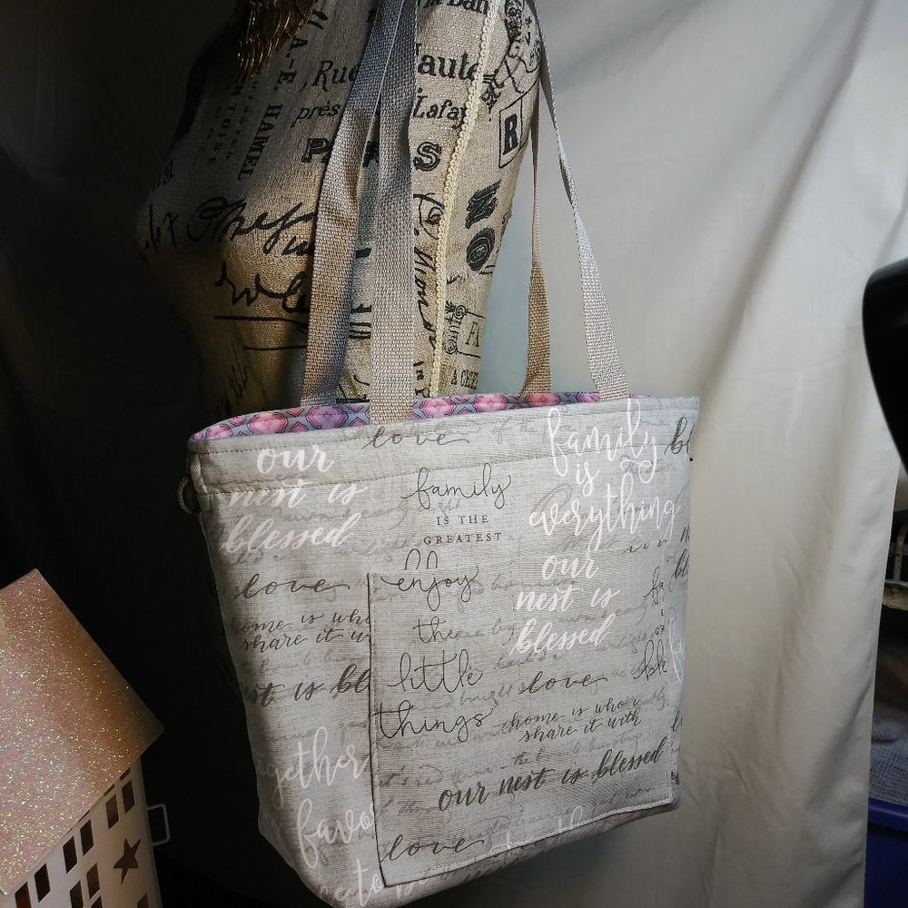 310 jeaniemade Light Grey Print Bag